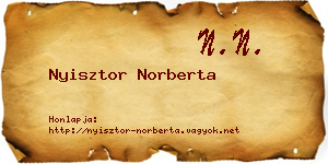 Nyisztor Norberta névjegykártya
